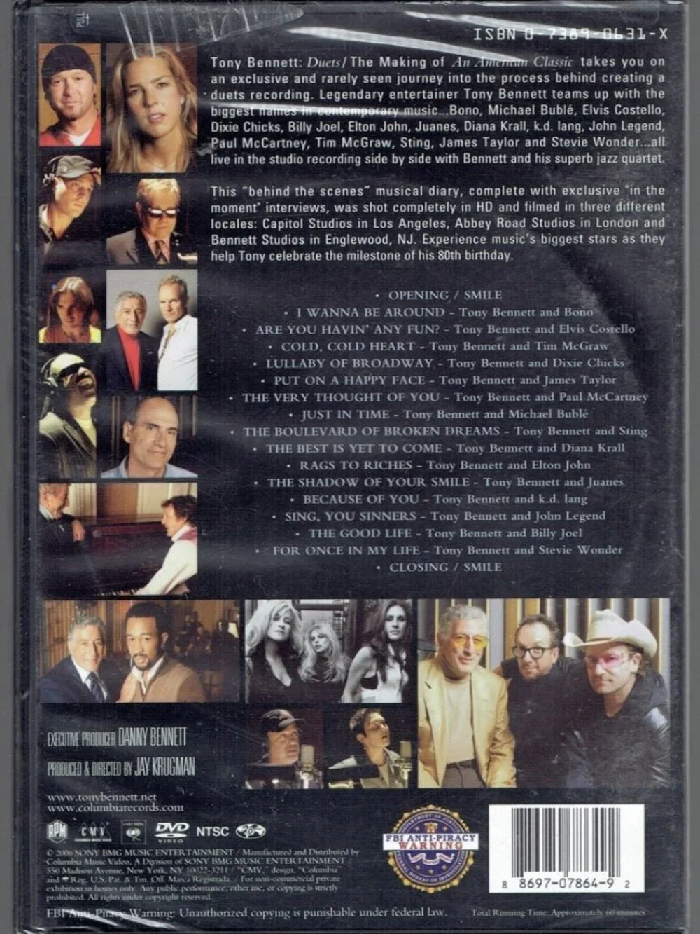New, Sealed! TONY BENNETT DUETS The Making of An American Classic DVD